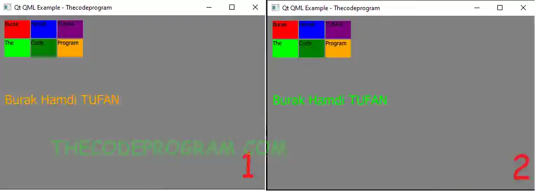 Qt QML Custom Component Example Output